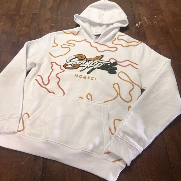Southpole White Pull Over Hoodie Sweatshirt Men's Large MCMXCI Street Hiphop - Picture 2 of 7